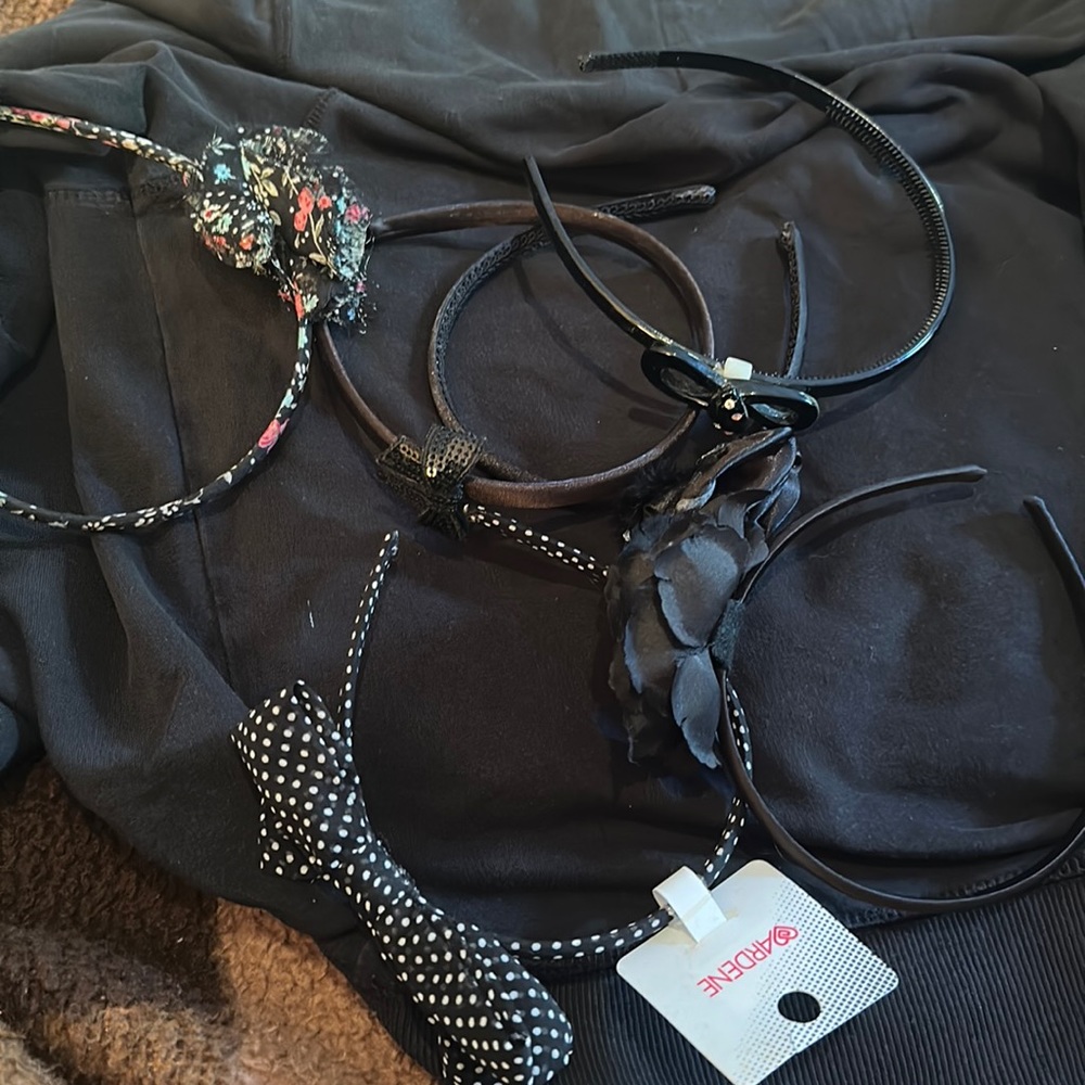 COPY - Lot of new and used hair bands flower bows black coloured